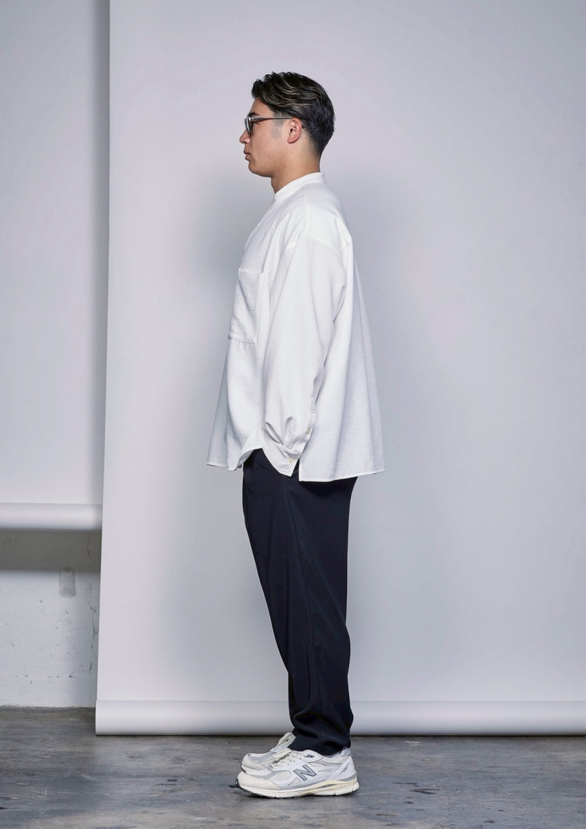 トップス carorie STRETCH AIR BAND COLLAR SHIRT STRETCH AIR BAND COLLAR SHIRT WHITE – carorie