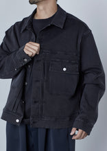 画像をギャラリービューアに読み込む, STRETCH RELAX DENIM JACKET WASHED BLACK