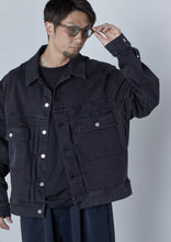 画像をギャラリービューアに読み込む, STRETCH RELAX DENIM JACKET WASHED BLACK