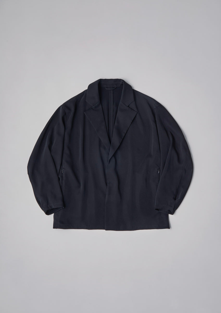 DOUBLE CLOTH TAILORED JACKET BLACK – carorie