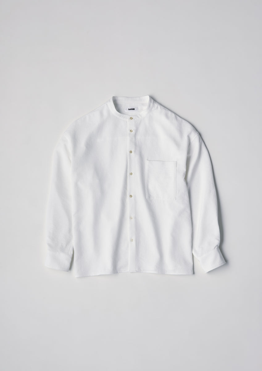 トップス carorie STRETCH AIR BAND COLLAR SHIRT STRETCH AIR BAND COLLAR SHIRT WHITE – carorie