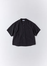画像をギャラリービューアに読み込む, LINEN LIKE BAND COLLAR S/S SHIRT BLACK