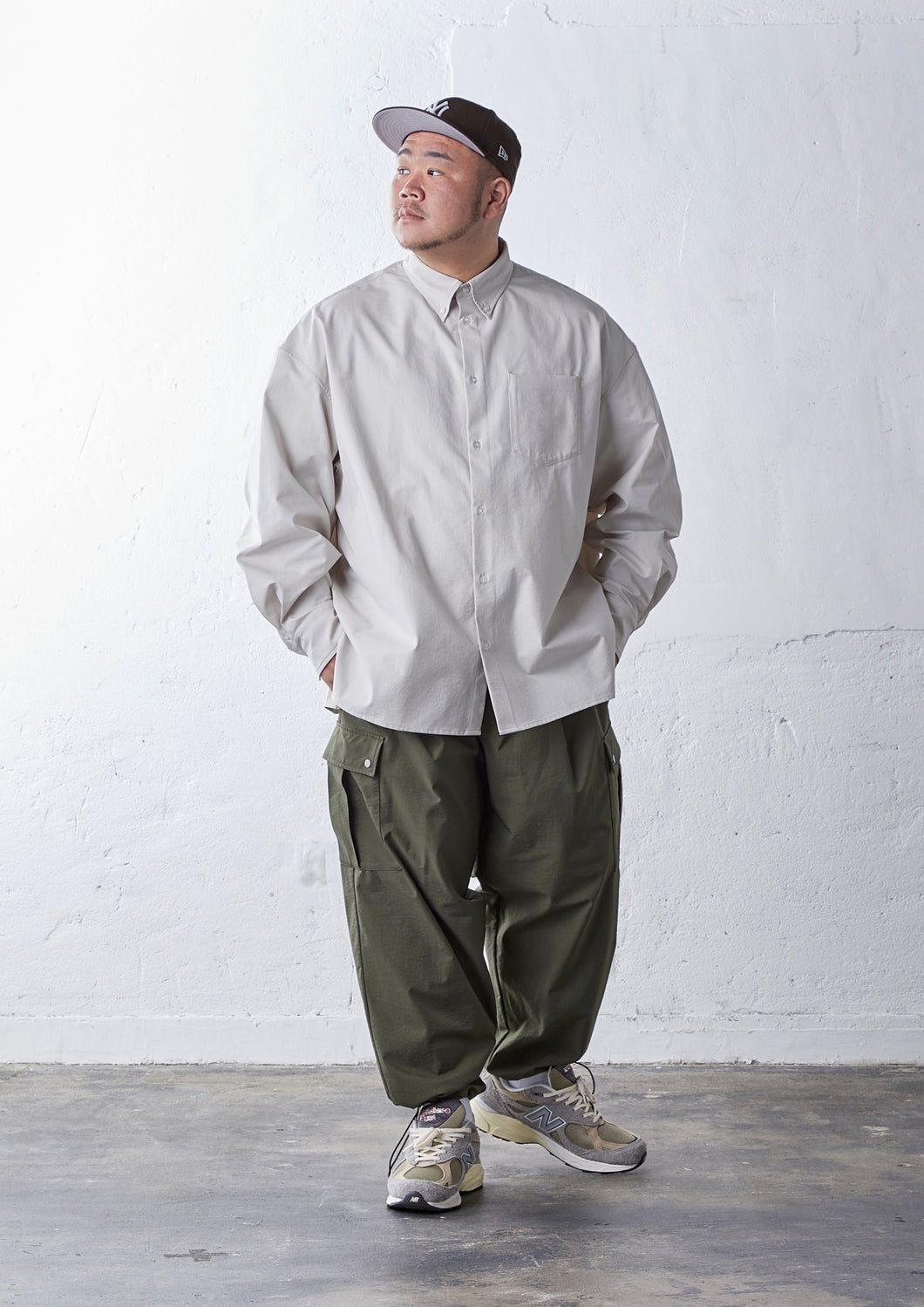 CLEAN TECH TWILL RELAX SHIRT BEIGE