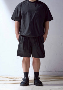 【予約商品 5/1(木)19:00-発売】SO STRETCH NYLON LOGO SHORTS BLACK