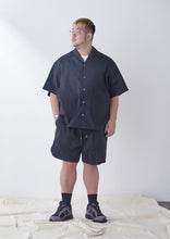 画像をギャラリービューアに読み込む, SO STRETCH NYLON OPEN COLLAR SHIRT BLACK
