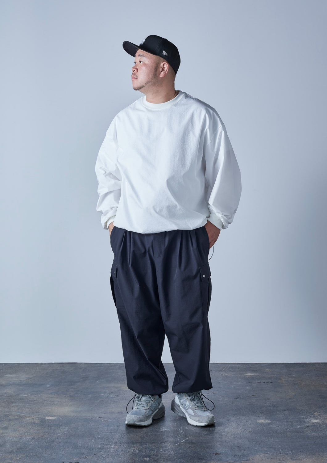 CLEAN TECH TWILL LONG T-SHIRT II WHITE