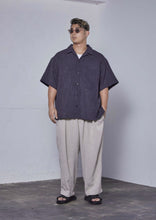 画像をギャラリービューアに読み込む, 【予約商品 12/19(木)19:00-発売】LINEN LIKE OPEN COLLAR SHIRT CHARCOAL
