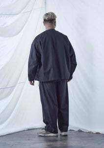 【予約商品 8/15(木)19:00-発売】CLEAN TECH TWILL COLLARLESS JACKET BLACK