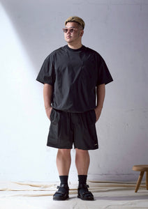 【予約商品 5/1(木)19:00-発売】SO STRETCH NYLON LOGO SHORTS BLACK