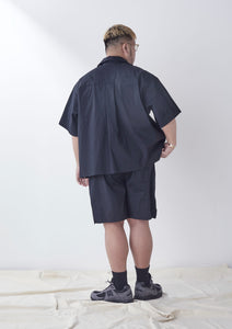 【予約商品 4/18(木)19:00-発売】SO STRETCH NYLON OPEN COLLAR SHIRT BLACK