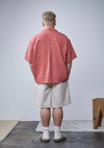 【数量限定･予約商品 4/17(木)19:00-発売】LINEN LIKE OPEN COLLAR SHIRT Ⅱ RED