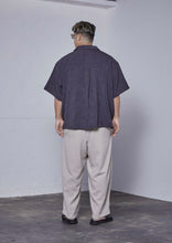 画像をギャラリービューアに読み込む, 【予約商品 12/19(木)19:00-発売】LINEN LIKE OPEN COLLAR SHIRT CHARCOAL
