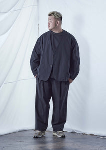 【予約商品 8/15(木)19:00-発売】CLEAN TECH TWILL COLLARLESS JACKET BLACK