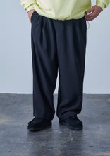 画像をギャラリービューアに読み込む, STRETCH DOUBLE CLOTH WIDE PANTS BLACK
