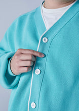 画像をギャラリービューアに読み込む, HEAVY WEIGHT KNIT CARDIGAN TURQUOISE
