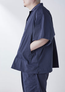 【予約商品 4/18(木)19:00-発売】SO STRETCH NYLON OPEN COLLAR SHIRT BLACK