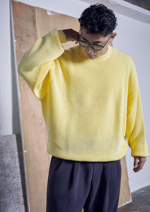 【予約商品 10/24(木)19:00-発売】CREW NECK BIG RIB KNIT CHARCOAL