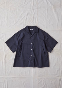 【予約商品 4/18(木)19:00-発売】SO STRETCH NYLON OPEN COLLAR SHIRT BLACK