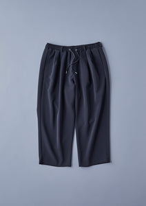 STRETCH DOUBLE CLOTH WIDE PANTS BLACK