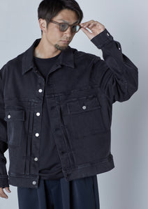 【数量限定･予約商品 8/21(木)19:00-発売】STRETCH RELAX DENIM JACKET WASHED BLACK
