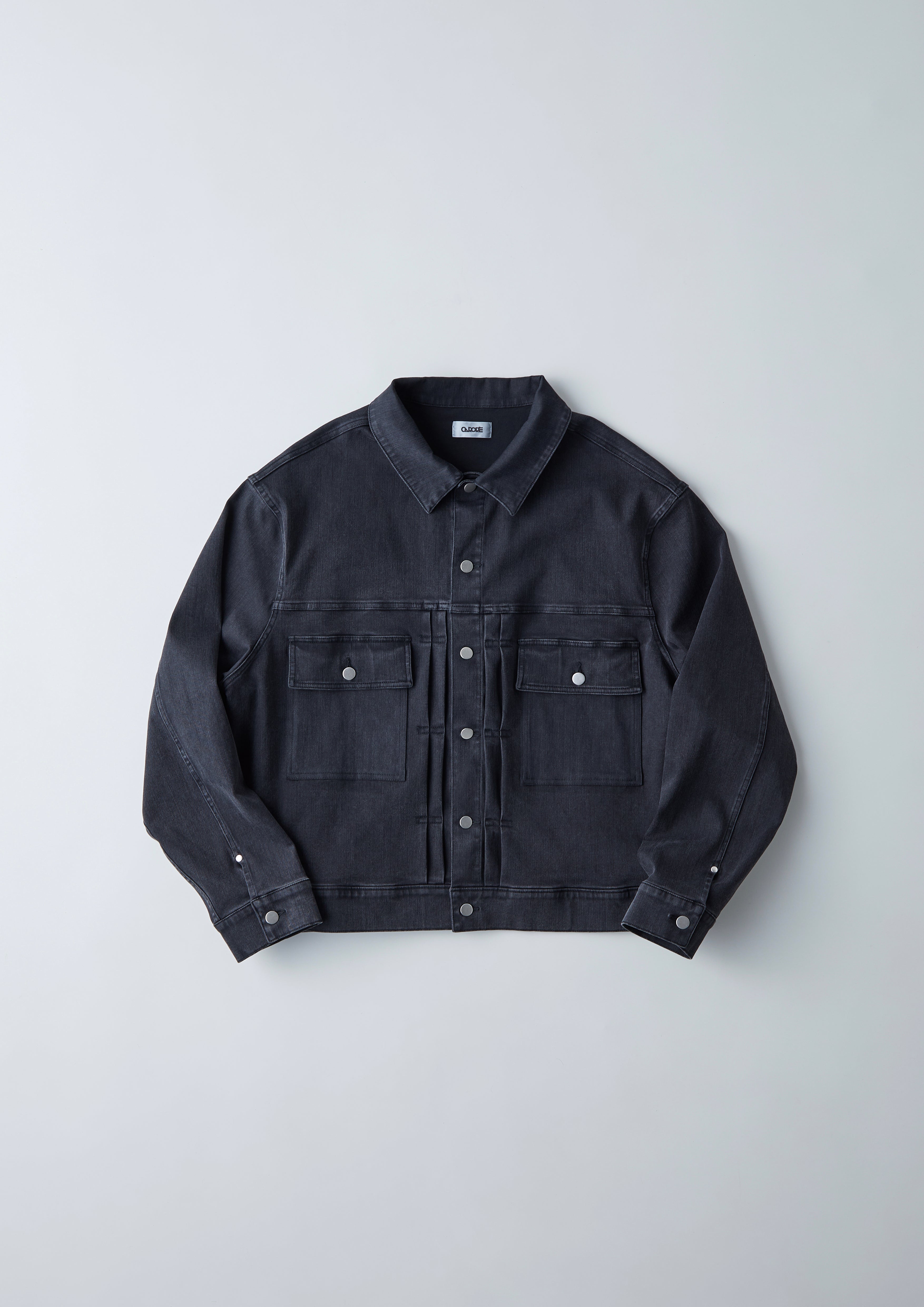 STRETCH RELAX DENIM JACKET WASHED BLACK – carorie