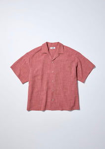 【数量限定･予約商品 4/17(木)19:00-発売】LINEN LIKE OPEN COLLAR SHIRT Ⅱ RED
