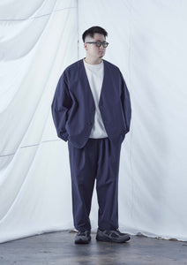 【予約商品 8/15(木)19:00-発売】CLEAN TECH TWILL COLLARLESS JACKET NAVY