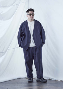 【予約商品 8/15(木)19:00-発売】CLEAN TECH TWILL COLLARLESS JACKET NAVY