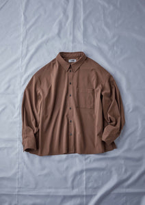 【予約商品 7/25(木)19:00-発売】WOOL LIKE RELAX SHIRT CAMEL