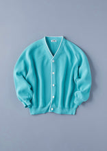 画像をギャラリービューアに読み込む, HEAVY WEIGHT KNIT CARDIGAN TURQUOISE
