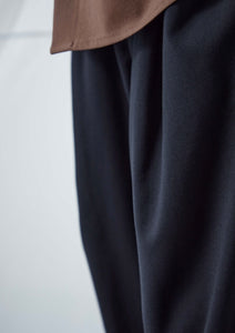 WOOL LIKE TAPERED PANTS BLACK