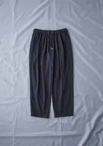 WOOL LIKE TAPERED PANTS BLACK